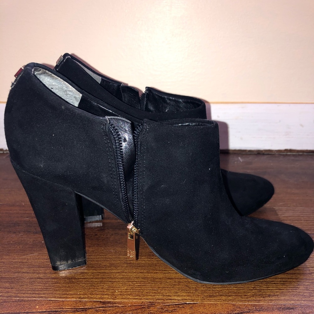 Black heeled booties